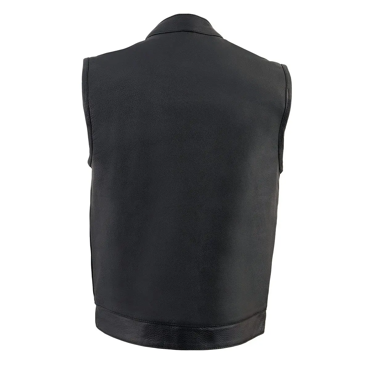 Milwaukee Leather SH2036 Men's Black Club Style Open Neck Leather Vest - X-Large | Durable Full-Grain Leather, Concealed Carry, Snug Fit - view 9