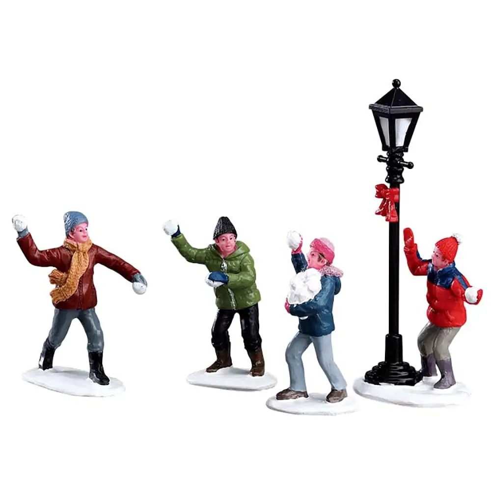 Lemax Snowball Fight Figurine Set of 4, 10.8cm (4.25") | Authentic Christmas Village Decor - main product image
