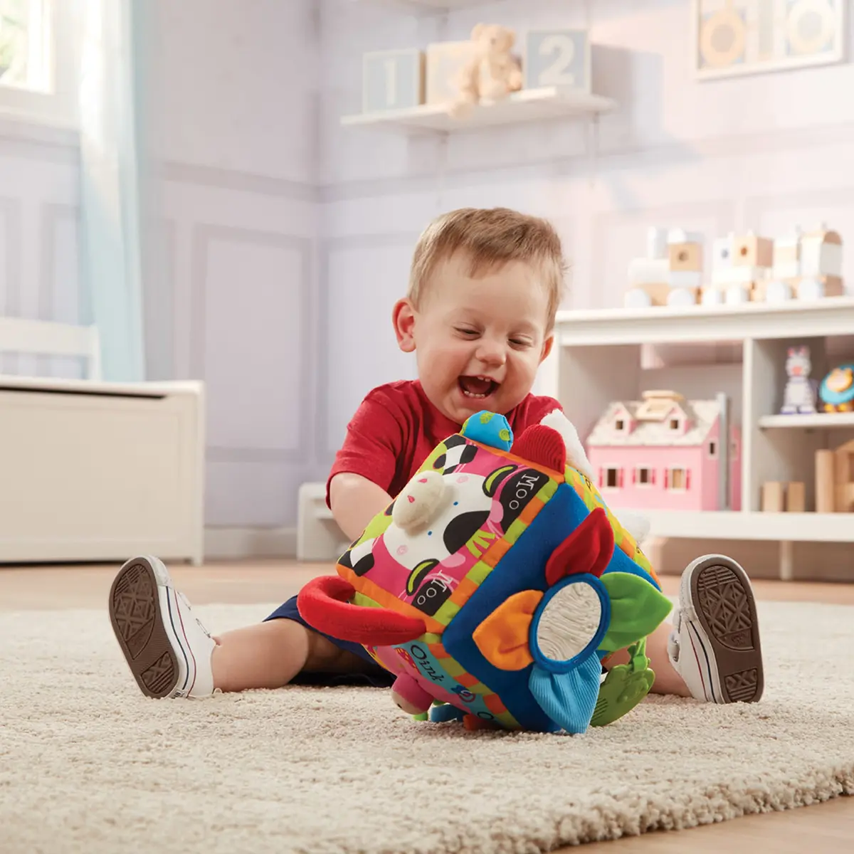 Melissa & Doug Musical Farmyard Cube Educational Baby Toy | Animal Sounds & Melodies, Compact & Durable - view 7