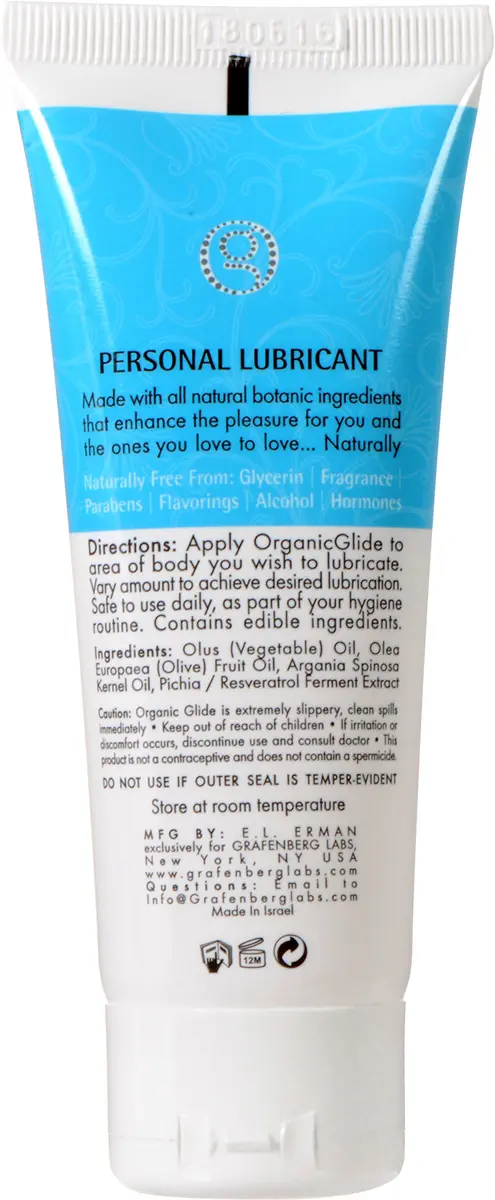 Organic Glide Natural Personal Lubricant 2.5oz | Probiotic Edible, Paraben-Free, Glycerin-Free, Sensitive Skin - view 5
