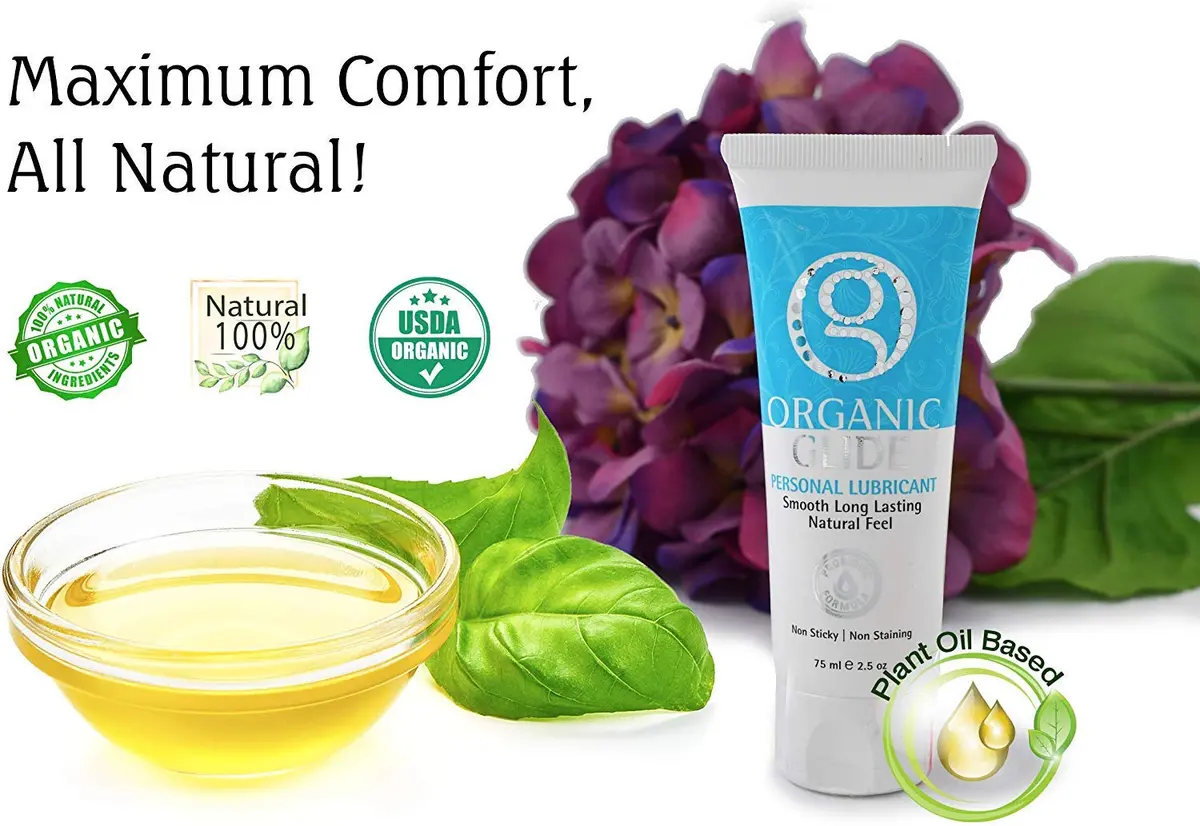 Organic Glide Natural Personal Lubricant 2.5oz | Probiotic Edible, Paraben-Free, Glycerin-Free, Sensitive Skin - main product image