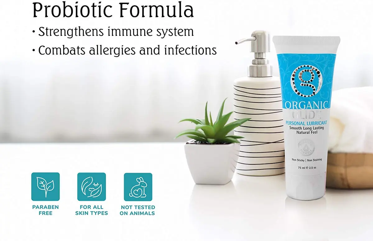 Organic Glide Natural Personal Lubricant 2.5oz | Probiotic Edible, Paraben-Free, Glycerin-Free, Sensitive Skin - view 2