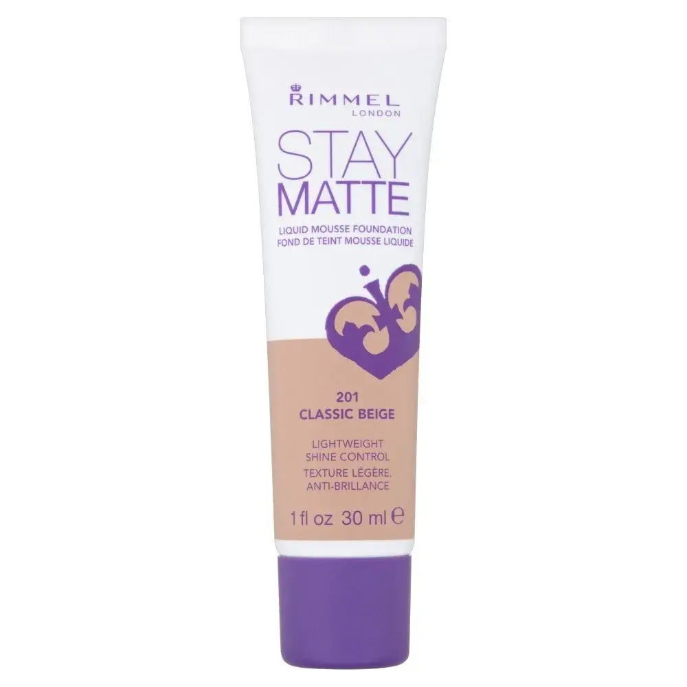 Rimmel London Stay Matte Liquid Mousse Foundation 1 Fl Oz (30ml) | Oil-Free Shine Control for Oily Skin - main product image