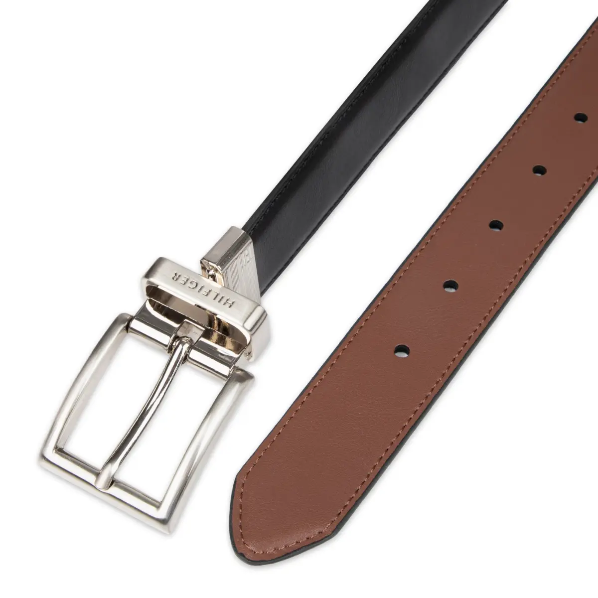Tommy Hilfiger Men's Dress Reversible Belt 32mm (1.25 inches) | Black/Tan Silver, Size 40 - view 5