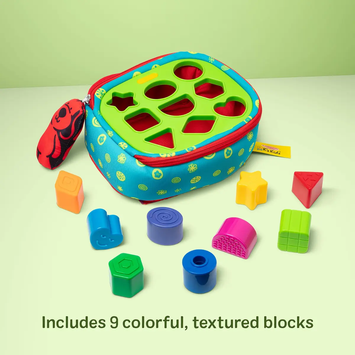 Melissa & Doug K’s Kids Take-Along Shape Sorter Bag with 9 Textured Blocks | Montessori-Inspired Baby Toys for Toddlers 9+ Months - view 6