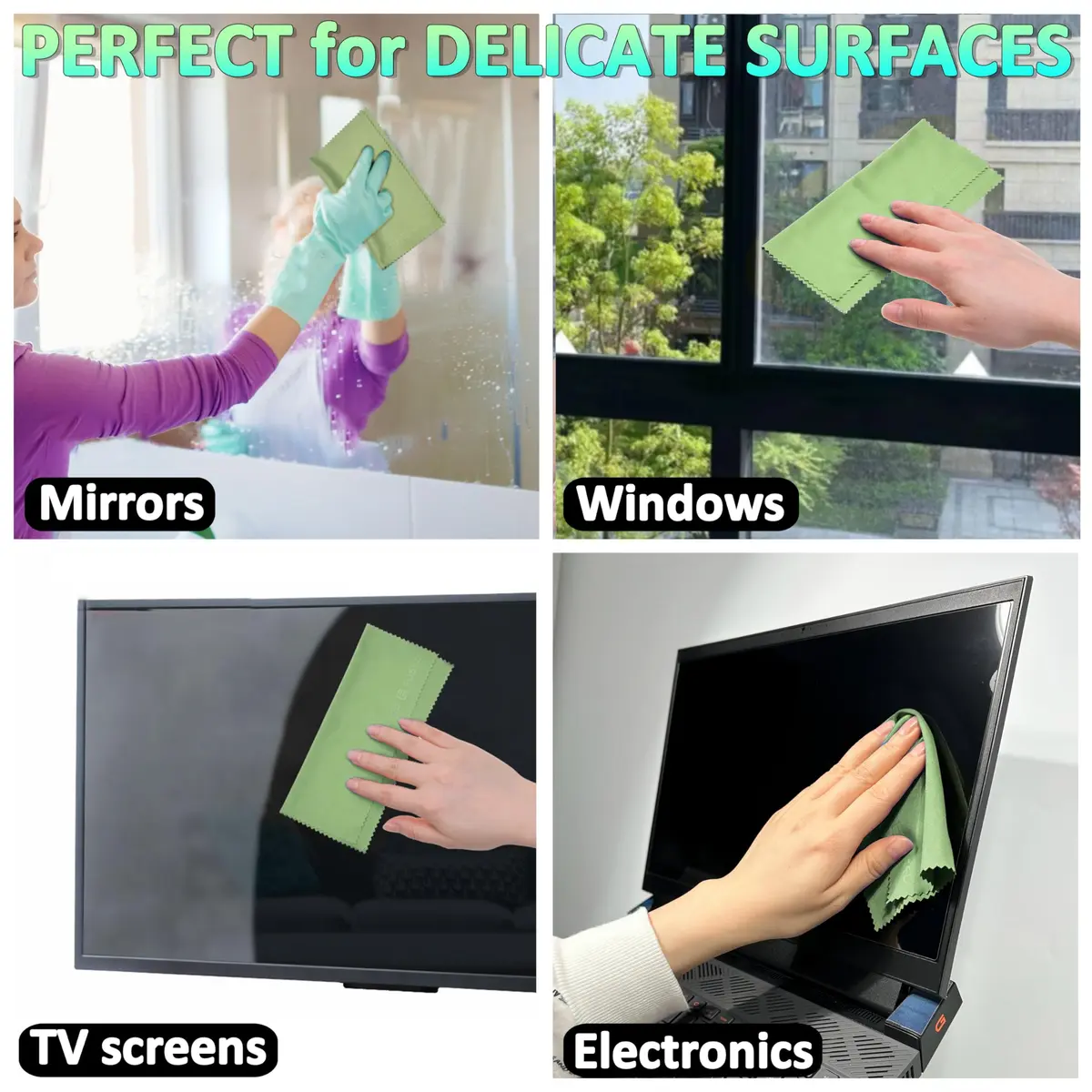 Eco-Fused Microfiber Cleaning Cloths - 12 Pack | Scratch-Free, Reusable for Glasses & Screens - view 8