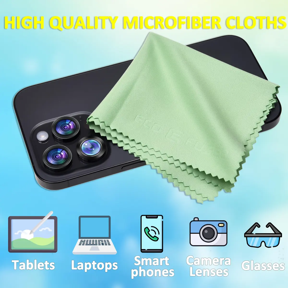 Eco-Fused Microfiber Cleaning Cloths - 12 Pack | Scratch-Free, Reusable for Glasses & Screens - view 2