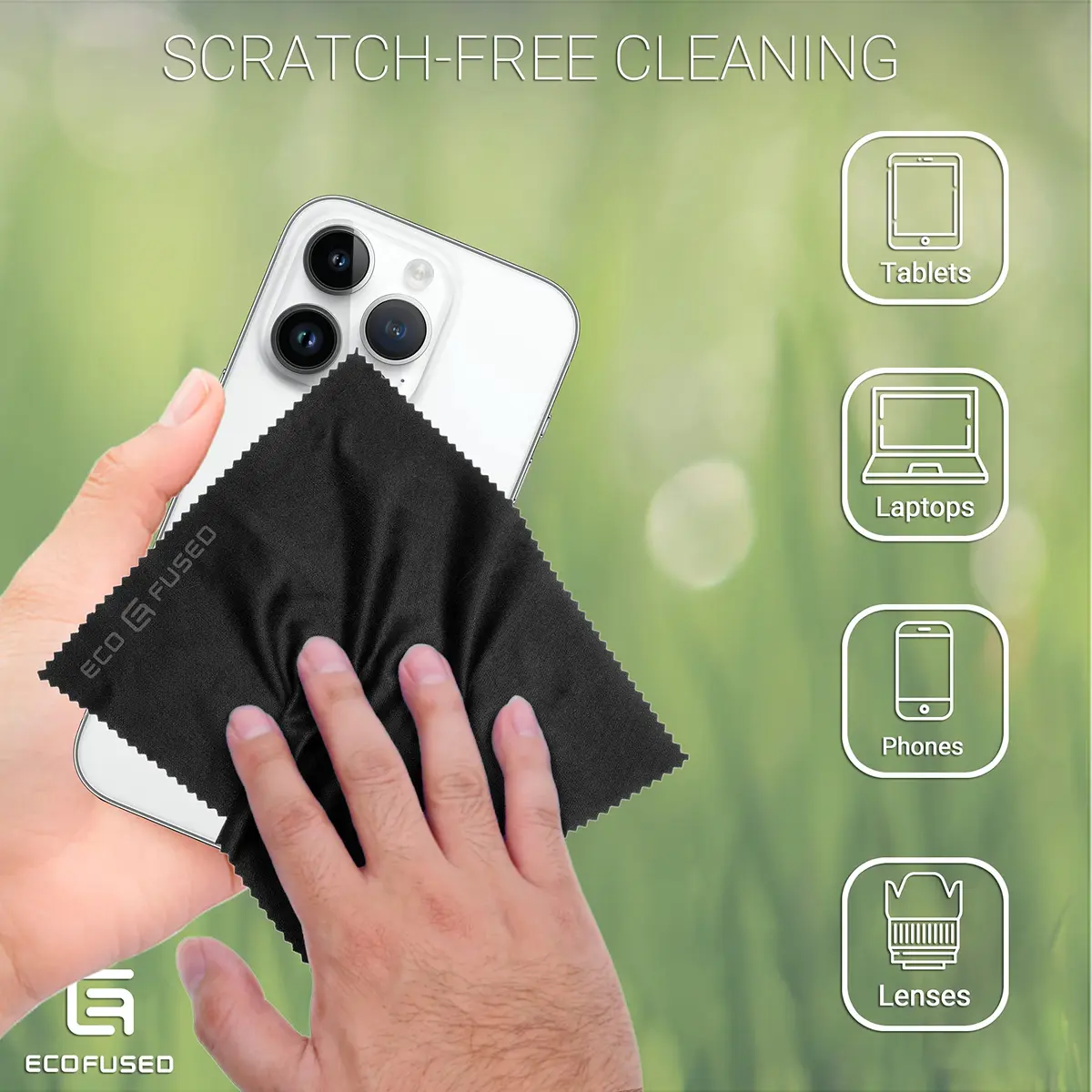 Eco-Fused Microfiber Cloth - 12 Pack | Lens & Screen Cleaning for Glasses & Devices - view 3