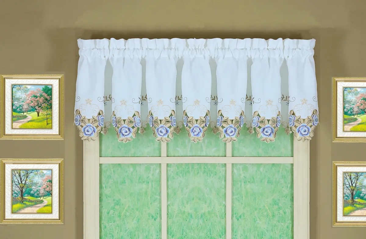 Today's Curtain Verona Reverse Embroidery Valance 36cm (14") | Light-Filtering Window Topper - view 8