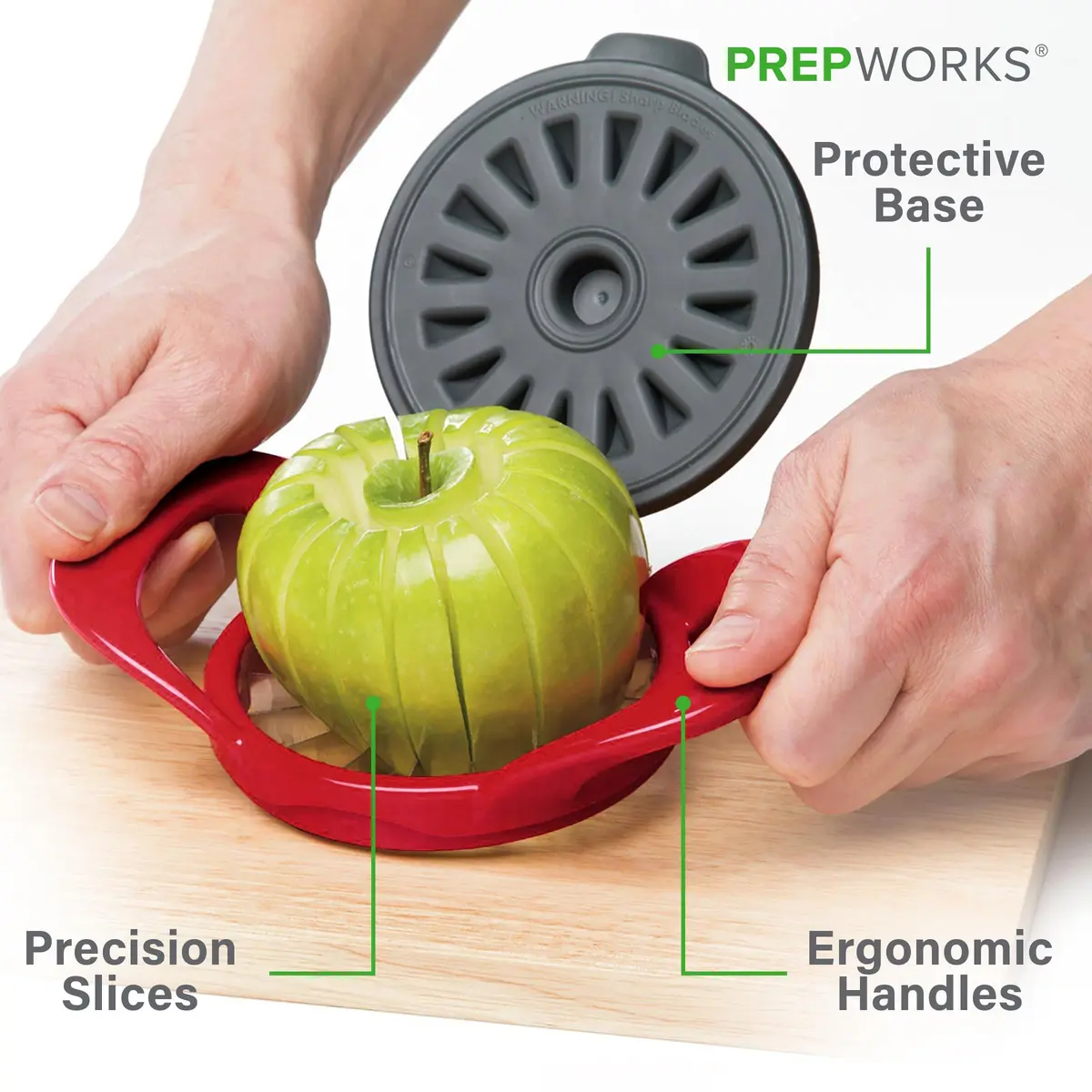 Progressive PrepWorks Apple Slicer and Corer, Red | 16 Thin Apple Slices, Safe & Efficient - view 5