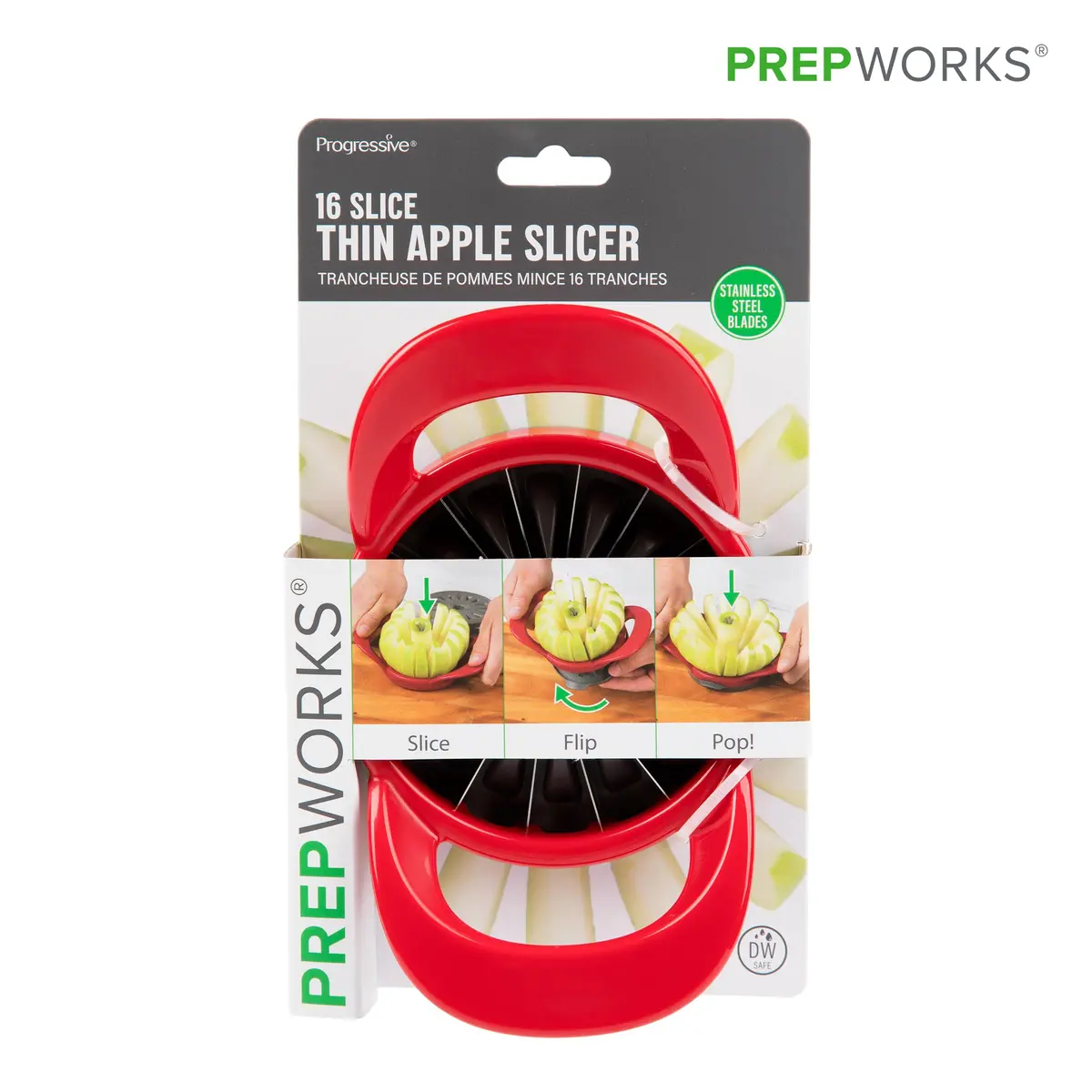 Progressive PrepWorks Apple Slicer and Corer, Red | 16 Thin Apple Slices, Safe & Efficient - view 7