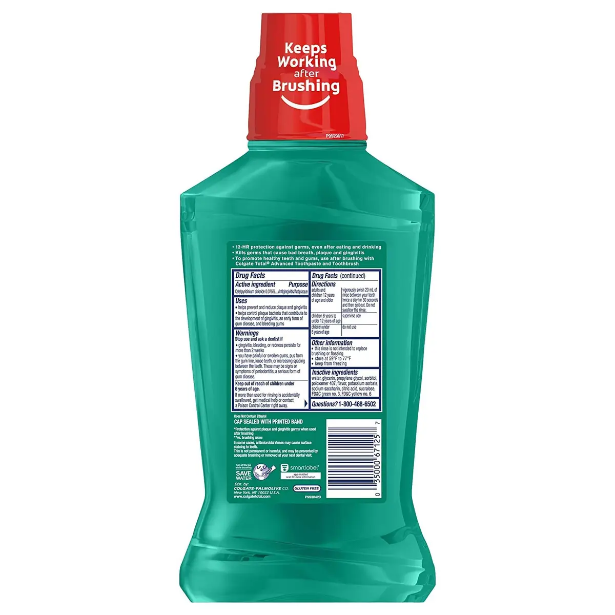 Colgate Total Pro-Shield Alcohol Free Mouthwash 16.9 Fl Oz | 12-Hour Germ Protection - view 2