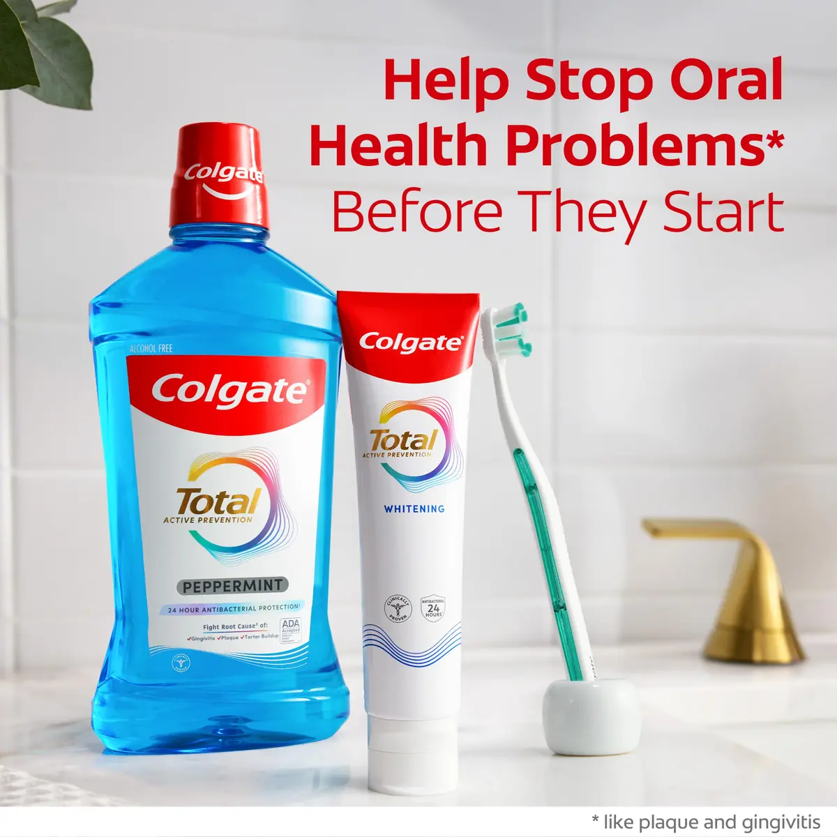 Colgate Total Alcohol Free Mouthwash, Peppermint, 500 mL | 12HR Germ Protection, Fresh Breath, ADA Accepted - view 5