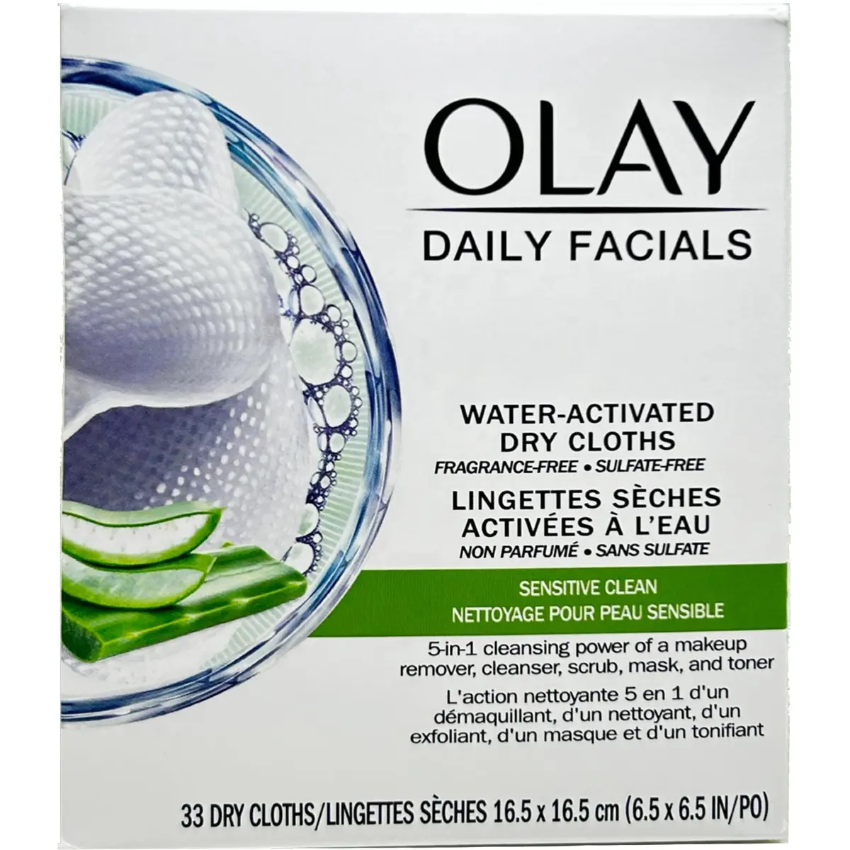 Olay Daily Gentle Clean 5-in-1 Water Activated Cleansing Cloths for Sensitive Skin, 99 Count (3 Packs) | Gentle Daily Cleanser - view 6