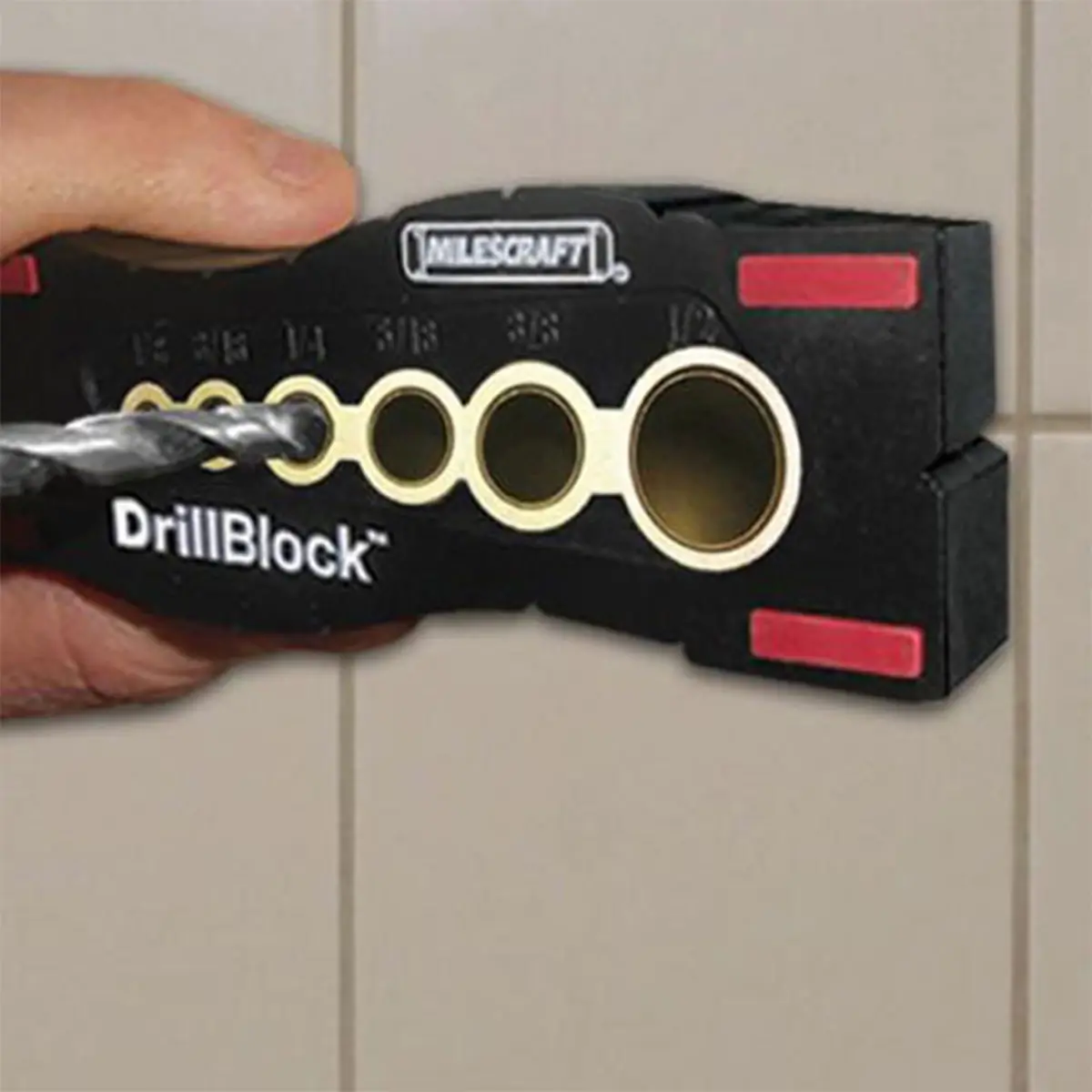 Milescraft Drill Block - Handheld Drilling Guide, Precision Jig, 6 Imperial Sizes, Reinforced Nylon & Metal, for Power Drill (Pack of 1) - view 5