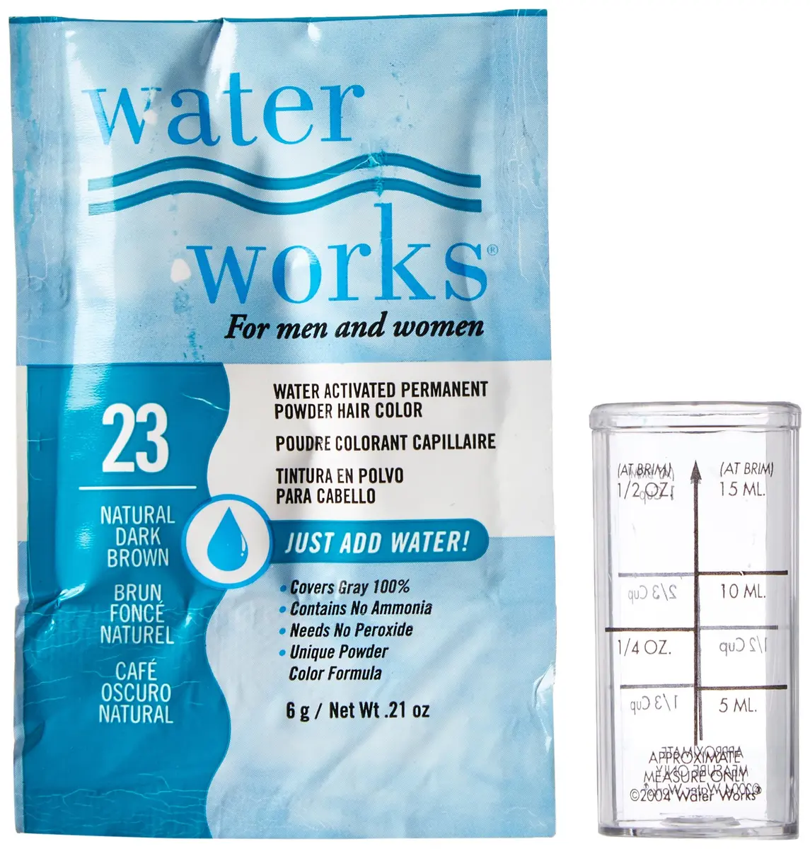 Water Works Water Activated Permanent Powder Hair Color #23 Natural Dark Brown | 6g (0.21oz) Unisex - view 2
