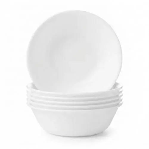 Corelle Winter Frost White 6-Piece Soup & Cereal Bowl Set | 591ml (20-Oz) Triple Layer Glass - main product image