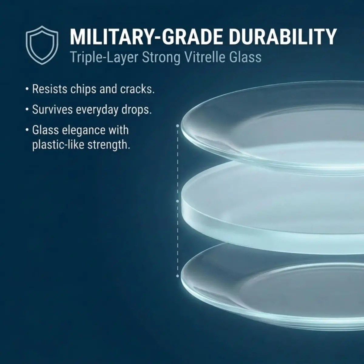 Corelle Winter Frost White Salad Plates Set 21.6cm (8.5-Inch) | Chip & Break Resistant Vitrelle Glass - view 7