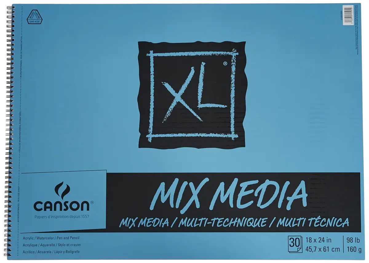 Canson XL Mix Media Pad 45.72 x 62.23 cm (18 x 24 inches) | Acid-Free Paper for All Media - main product image