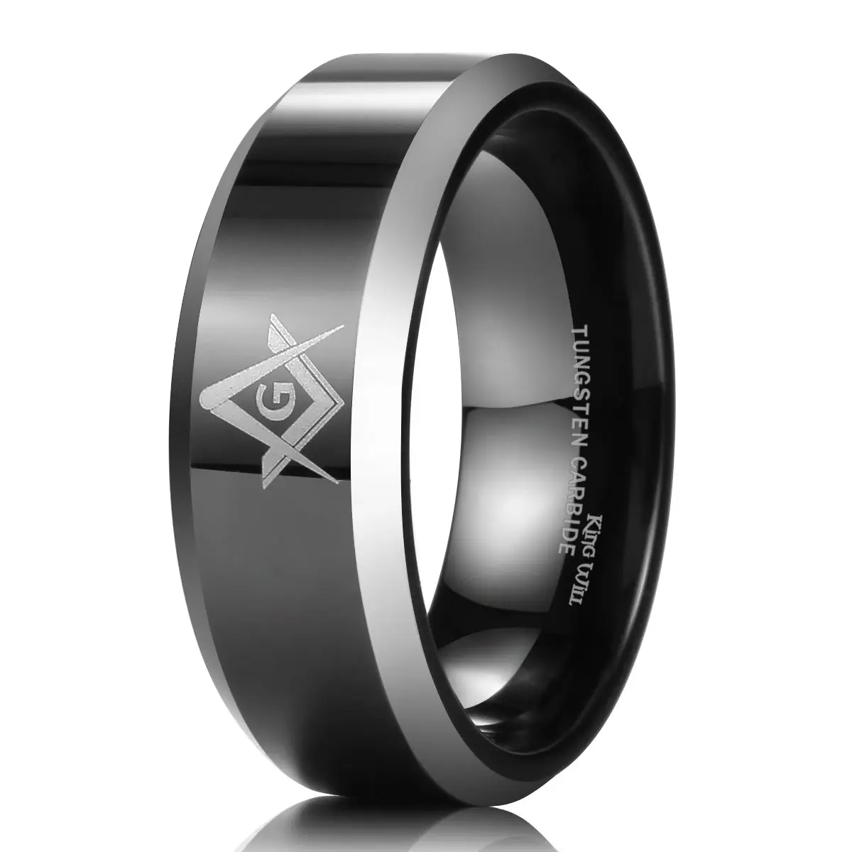 King Will Men Tungsten Wedding Band 8mm Size 9 | Durable, Scratch-Resistant, Waterproof - main product image
