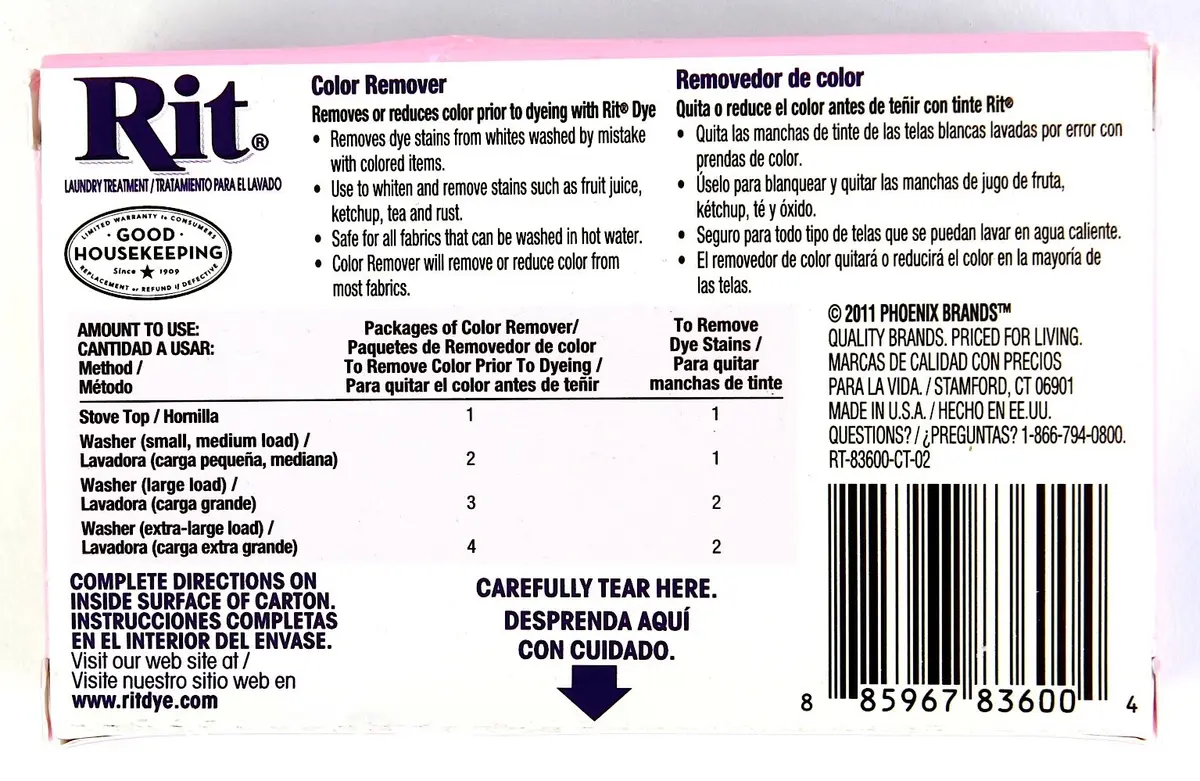 Rit Dye Color Remover Powder | Safely Lightens Fabric & Removes Dye Stains - view 2