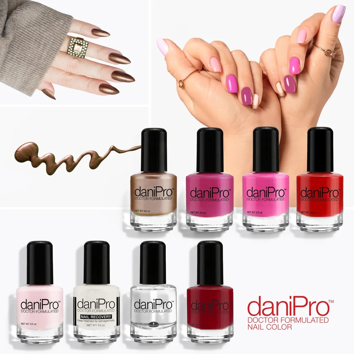 daniPro Pearlescent Mocha Nail Polish 15ml (0.5 fl oz) | Doctor Formulated for Stronger Nails - view 7
