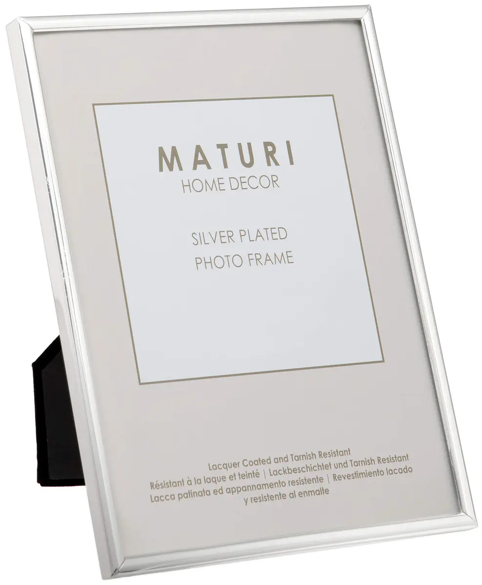 Maturi Silver Plated Photo Frame - Thin Edge, 6 x 8-inch (15 x 20cm) | Mirror-Polished Silver Frame for Memories - main product image
