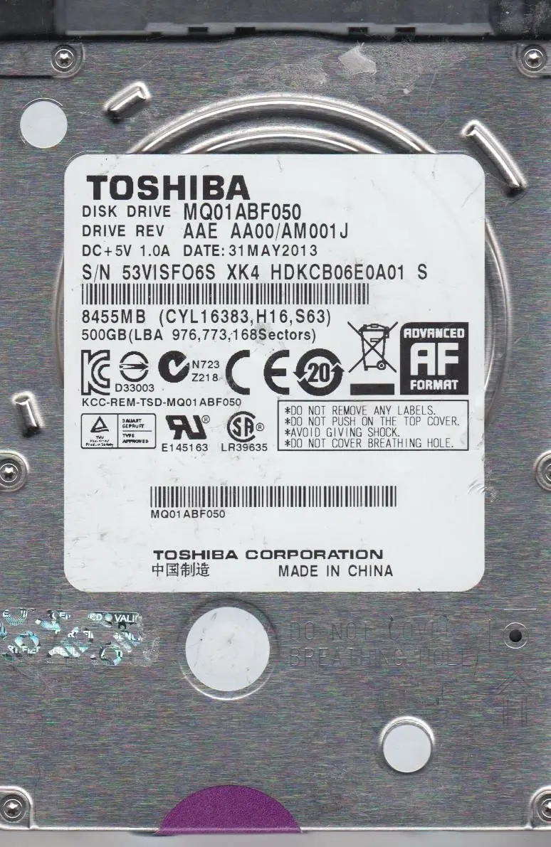 TOSHIBA 500 GB 2.5" Internal Bare/OEM Hard Drive | Slim 7mm SATA HDD for Data Storage - view 3