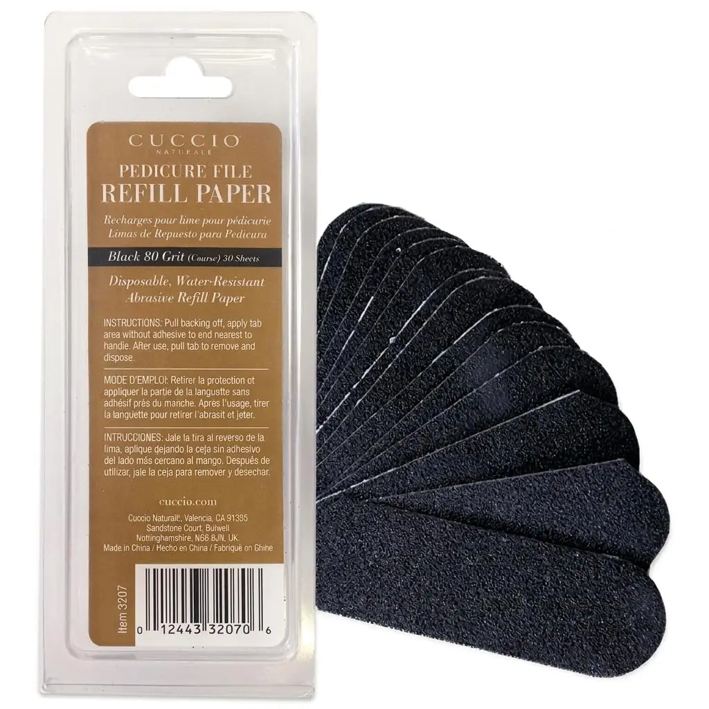 Cuccio Naturale 50-Count Black 80-Grit Pedicure File Refills | Coarse, Water-Resistant, Disposable Sheets for Foot Care - main product image