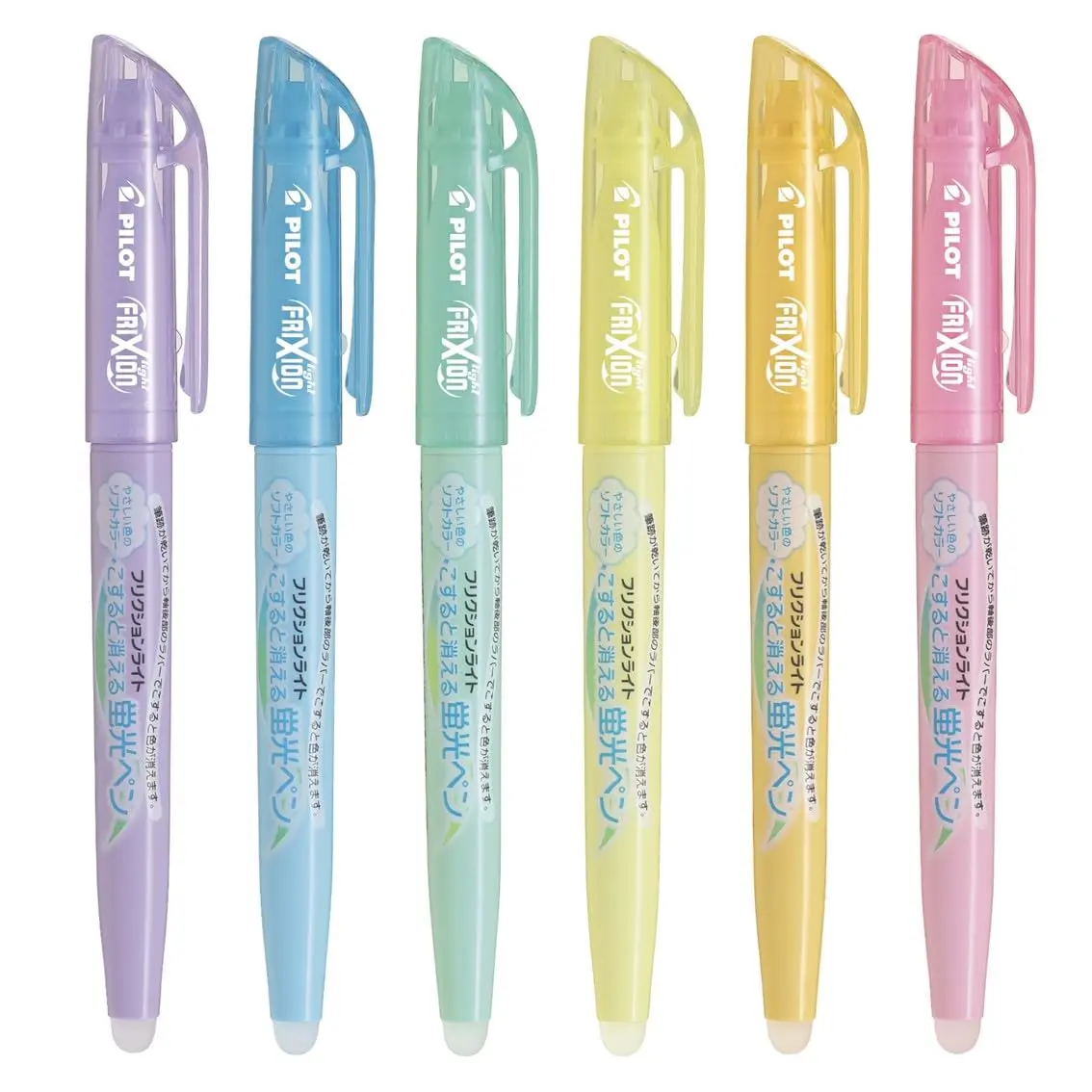 Pilot Frixion Light Soft Color Erasable Highlighter Pen, 6 Color Set (SFL-60SL-6CS) | Erasable, 6 Pastel Colors, Eco-Friendly - view 2