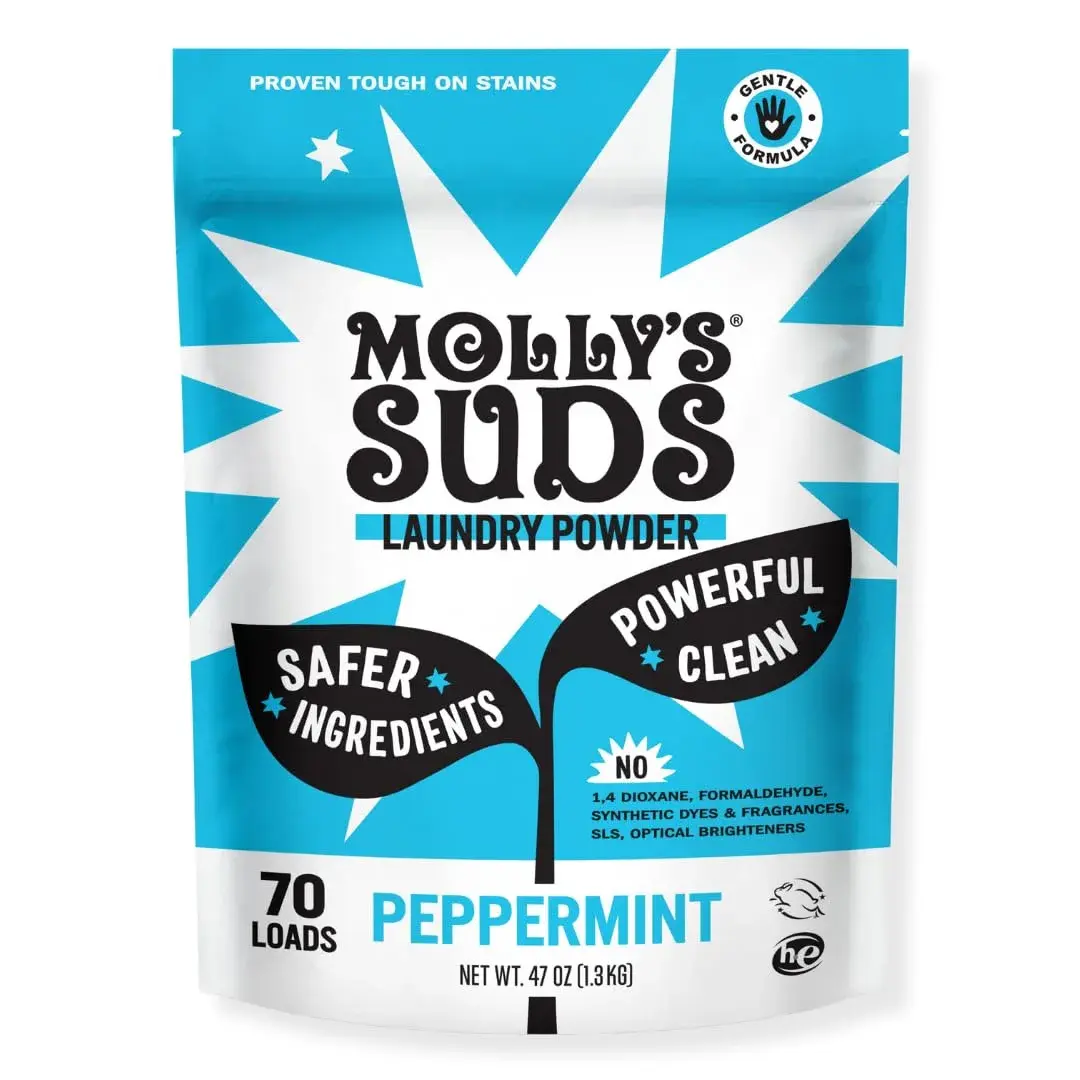 Molly's Suds Original Laundry Detergent Powder (47 oz / 1.32 kg) | Gentle, 70 Loads, Peppermint Scent - main product image
