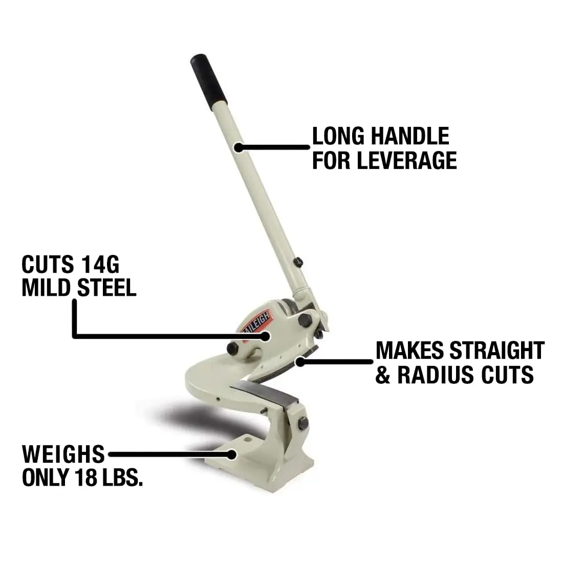 Baileigh Throatless Shear 14-Gauge Steel | Curved Blade, 4-1/4" (MPS-1) - view 5