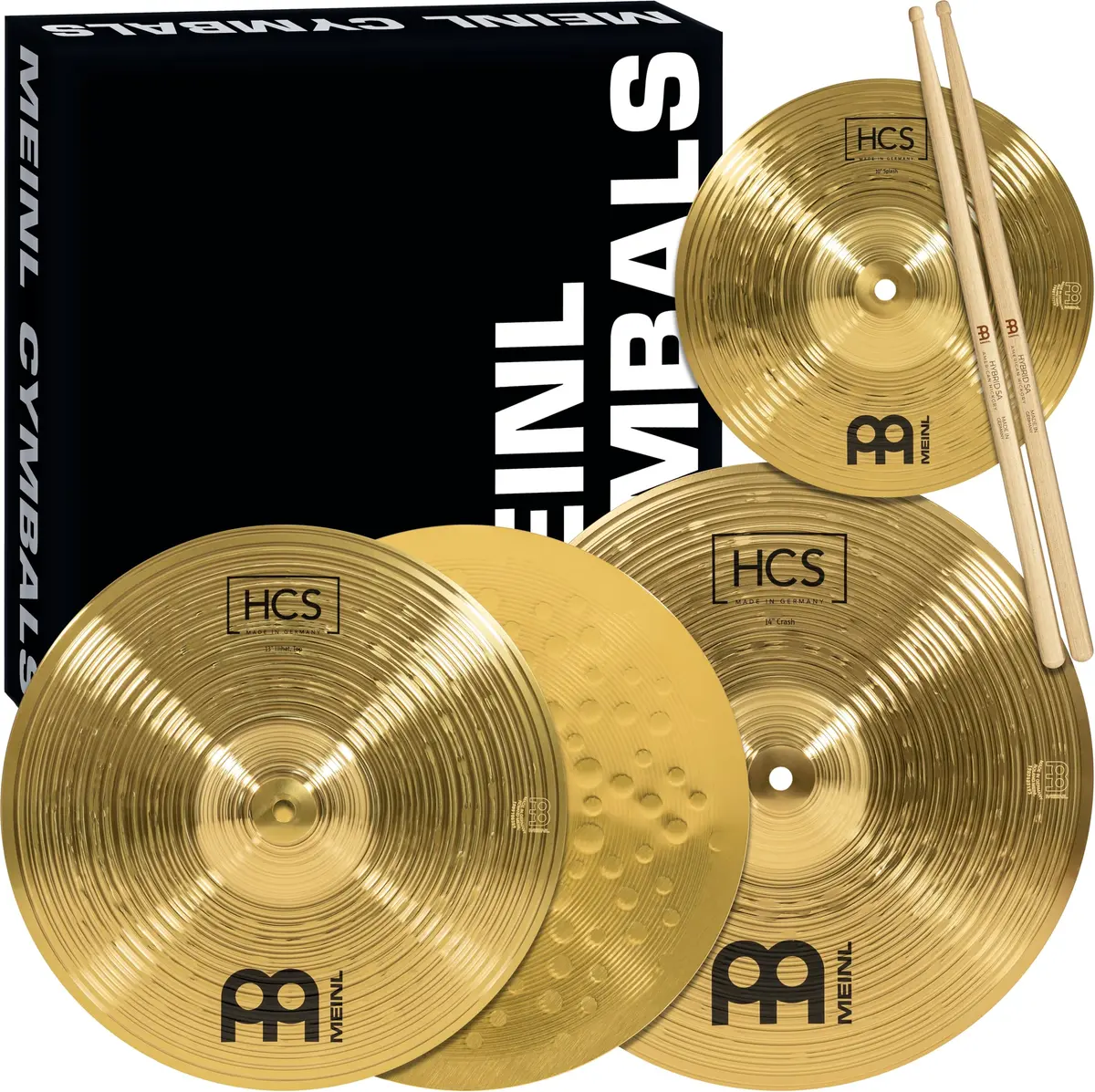 Meinl Percussion HCS Cymbals Box Set 13"/14"/10" | German Brass, Beginner Friendly (120 chars) - main product image