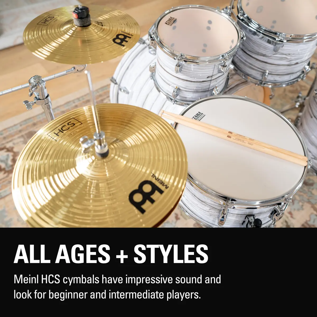 Meinl Percussion HCS Cymbals Box Set 13"/14"/10" | German Brass, Beginner Friendly (120 chars) - view 3