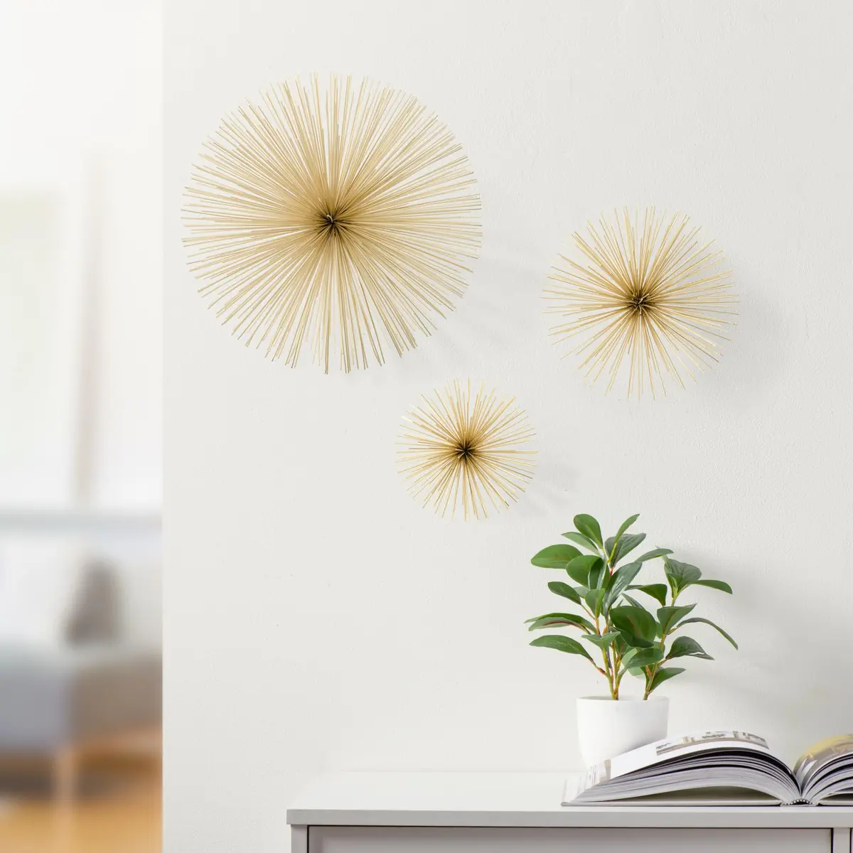 Torre & Tagus Spike Metal Starburst 6" Wall Decor | Handmade Gold Contemporary Accent - view 6