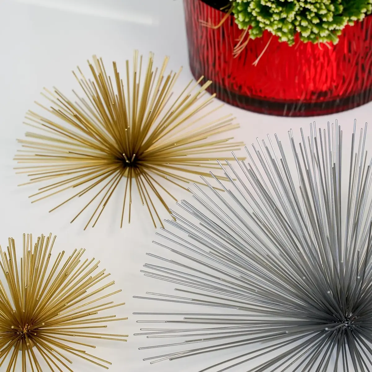 Torre & Tagus Spike Metal Starburst 6" Wall Decor | Handmade Gold Contemporary Accent - view 8