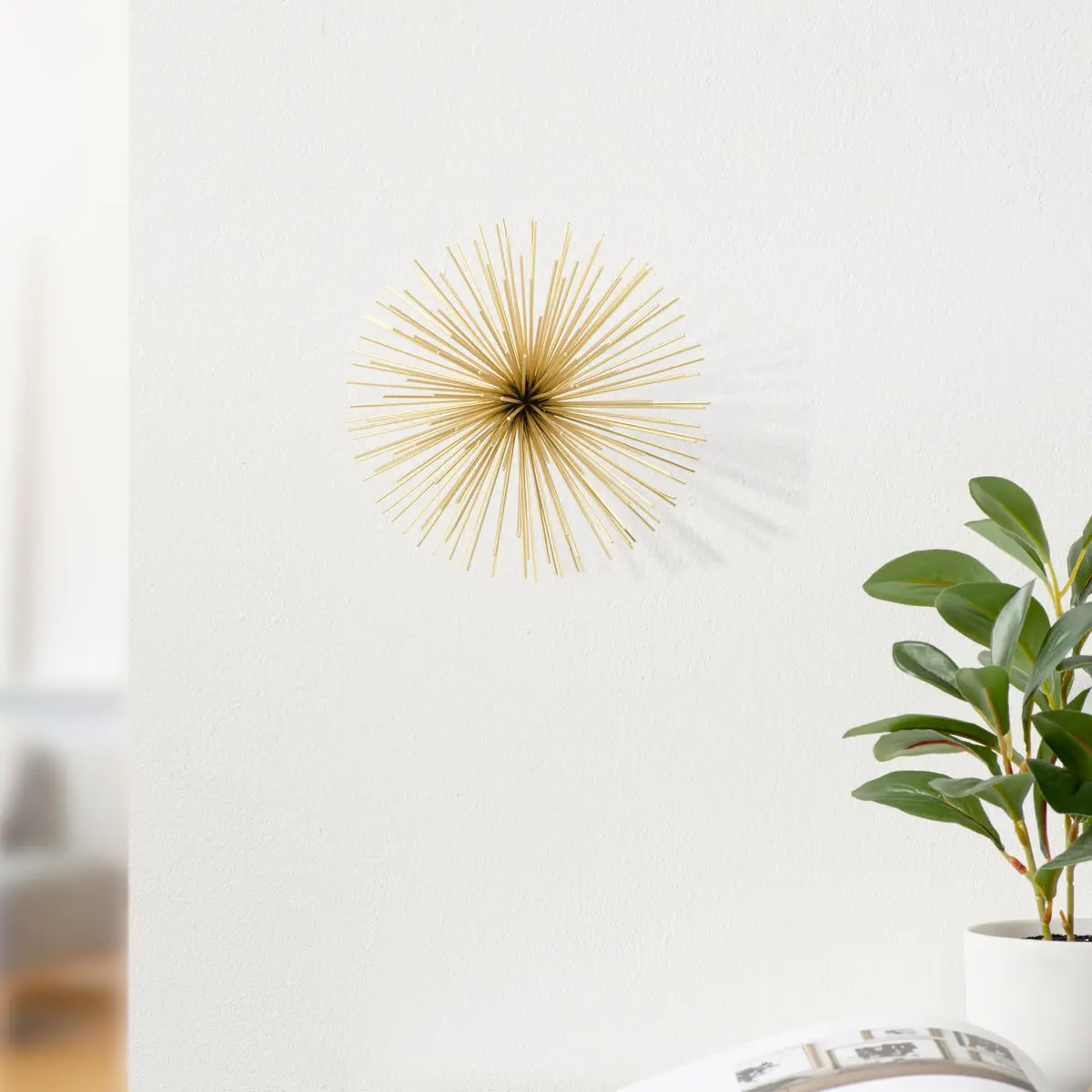 Torre & Tagus Spike Metal Starburst 6" Wall Decor | Handmade Gold Contemporary Accent - view 2