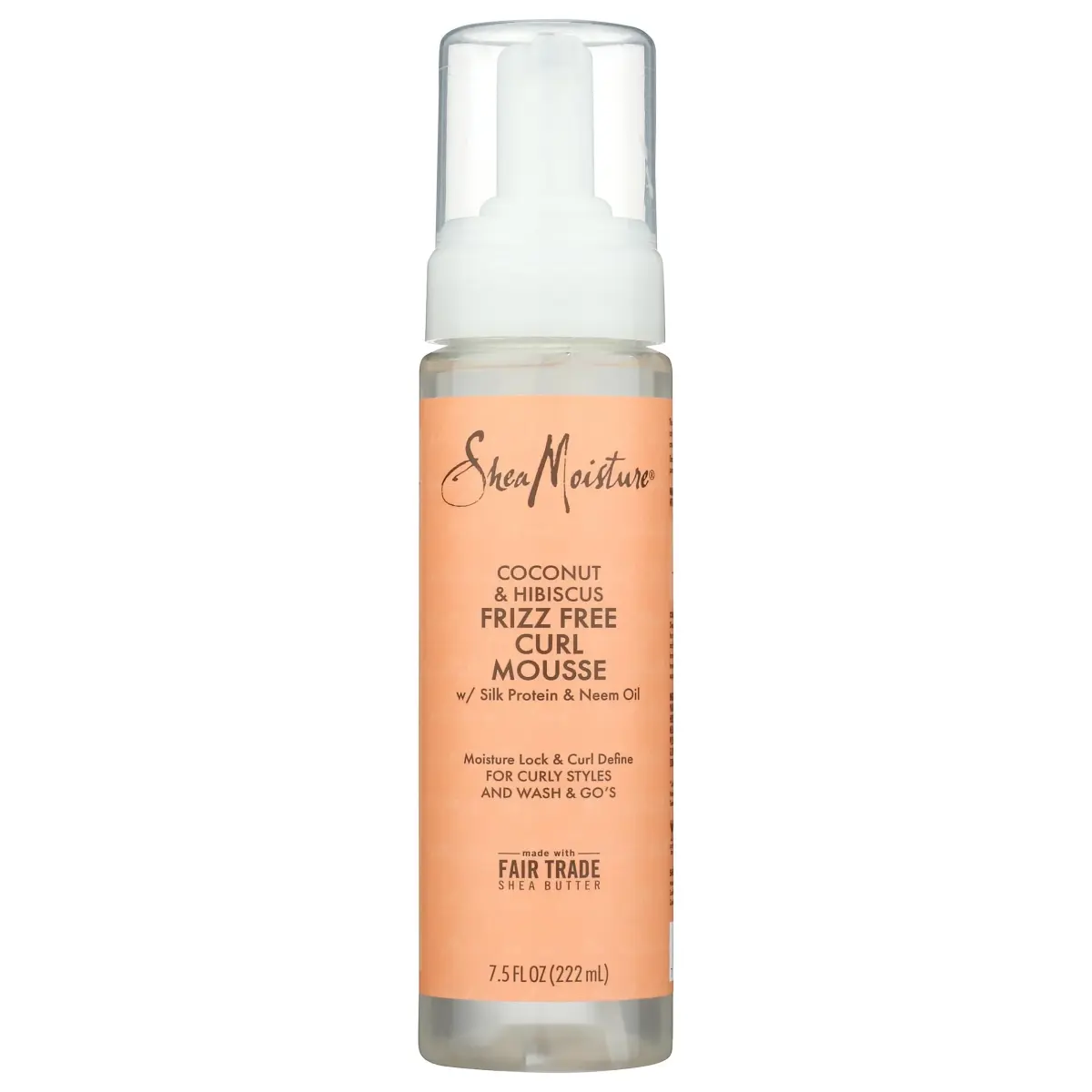 Shea Moisture Coconut & Hibiscus Curl Mousse 222ml (7.5 Fl Oz) | Enhances Curl Memory & Controls Frizz - main product image