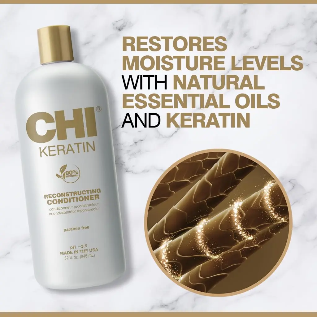 CHI Keratin Reconstructing Conditioner, Delivers Healthier Hair, 32 Oz - view 2