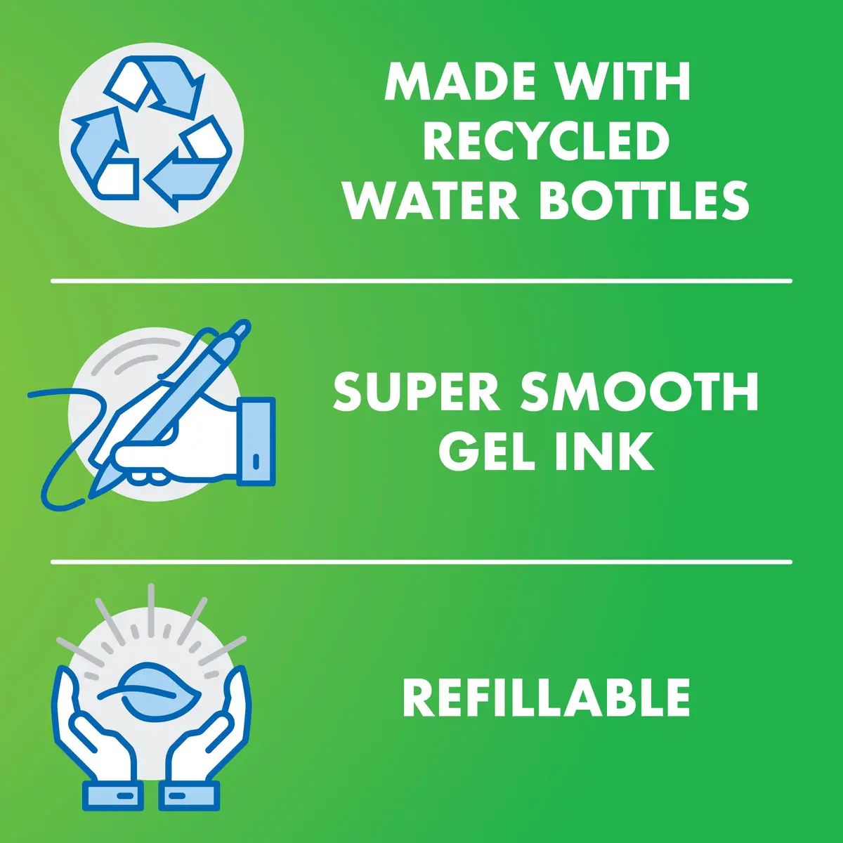 PILOT B2P Colors - Bottle to Pen Refillable & Retractable Gel Pen 12 Pack | Eco-Friendly Water Bottle Made Recycled Plastic - view 2