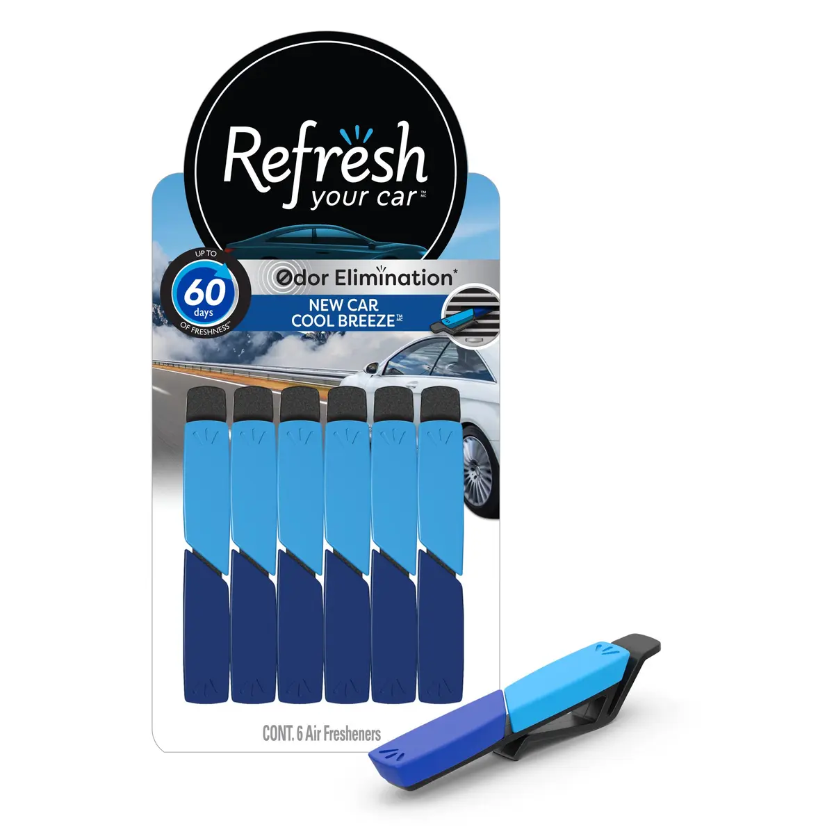 Refresh Your Car Vent Sticks New Car / Cool Breeze Scent | Discreet 60-Day Odor Control - main product image