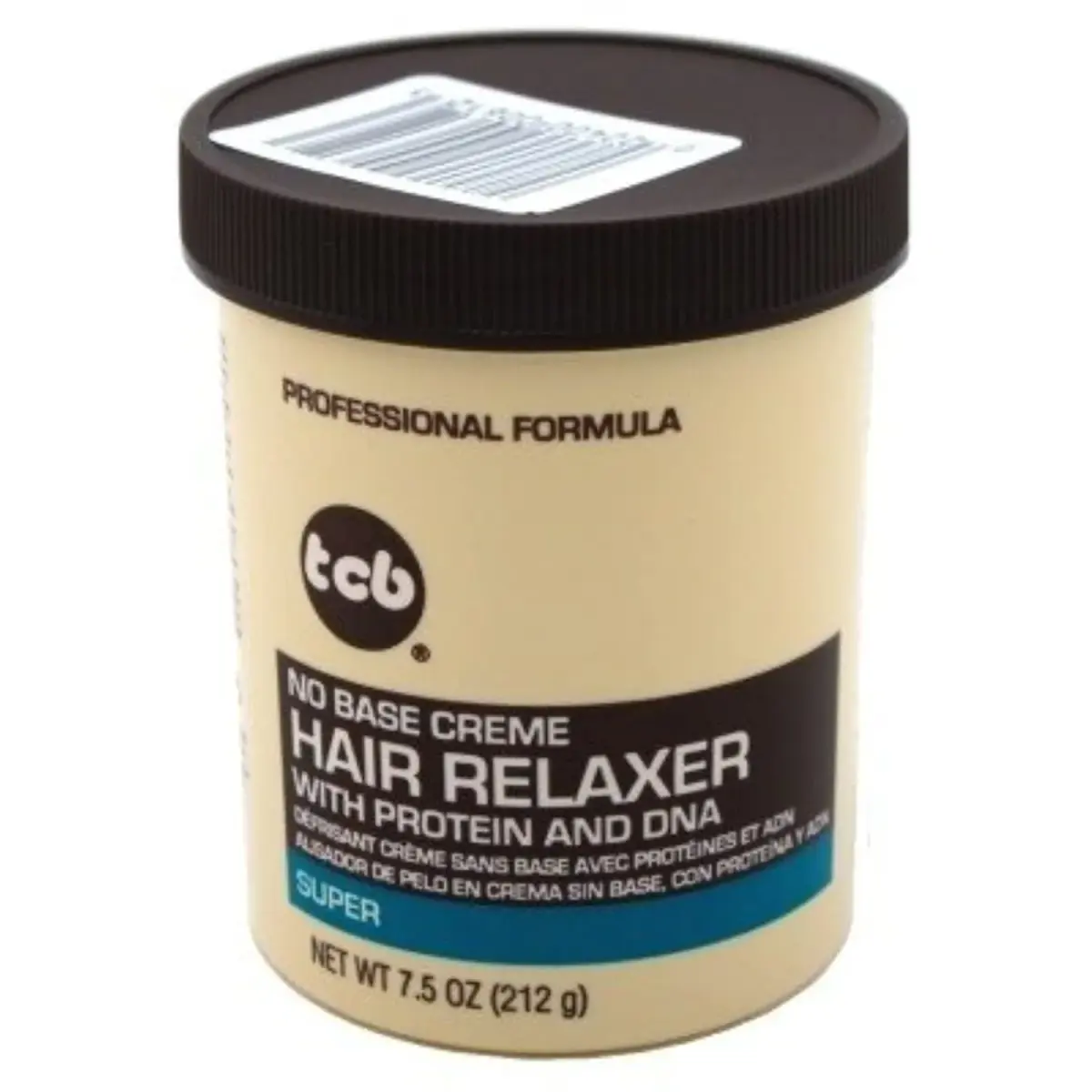 TCB No Base Creme Hair Relaxer Super 222ml (7.5 Fl Oz) | Professional Formula for Silky Smooth Hair - main product image