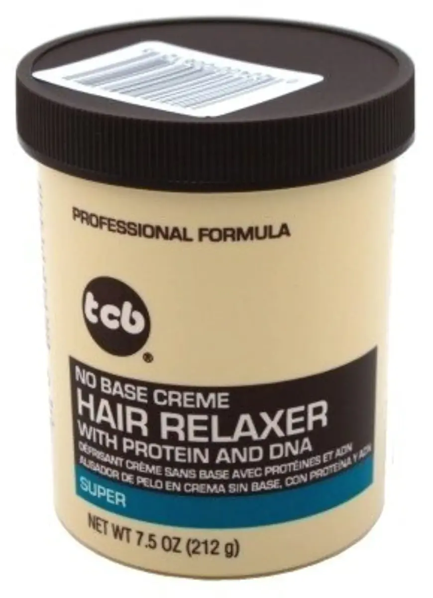 TCB No Base Creme Hair Relaxer Super 222ml (7.5 Fl Oz) | Professional Formula for Silky Smooth Hair - main product image