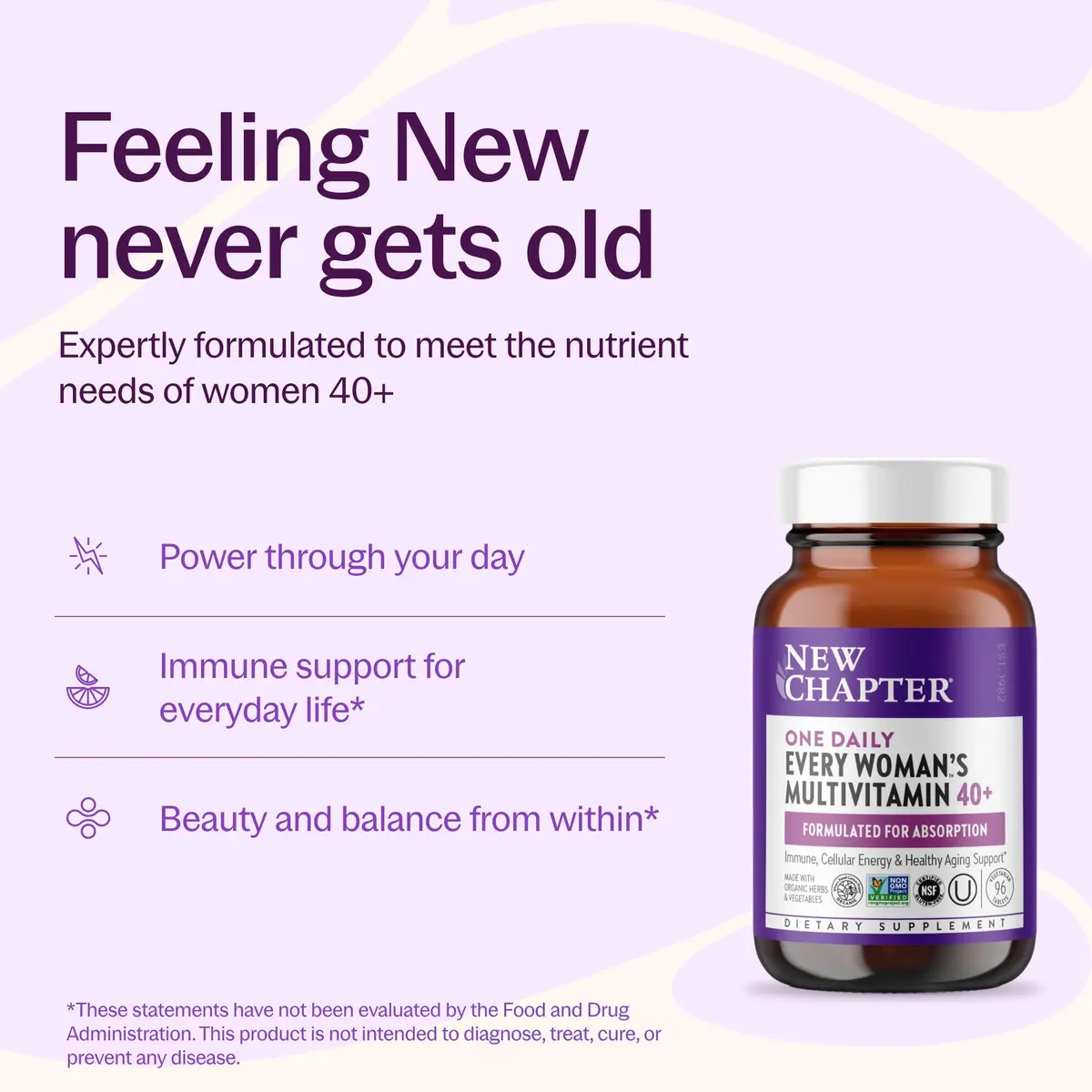 New Chapter Every Woman's One Daily 40+ Multivitamin 96 Tablets | Supports Immune & Bone Health - view 2
