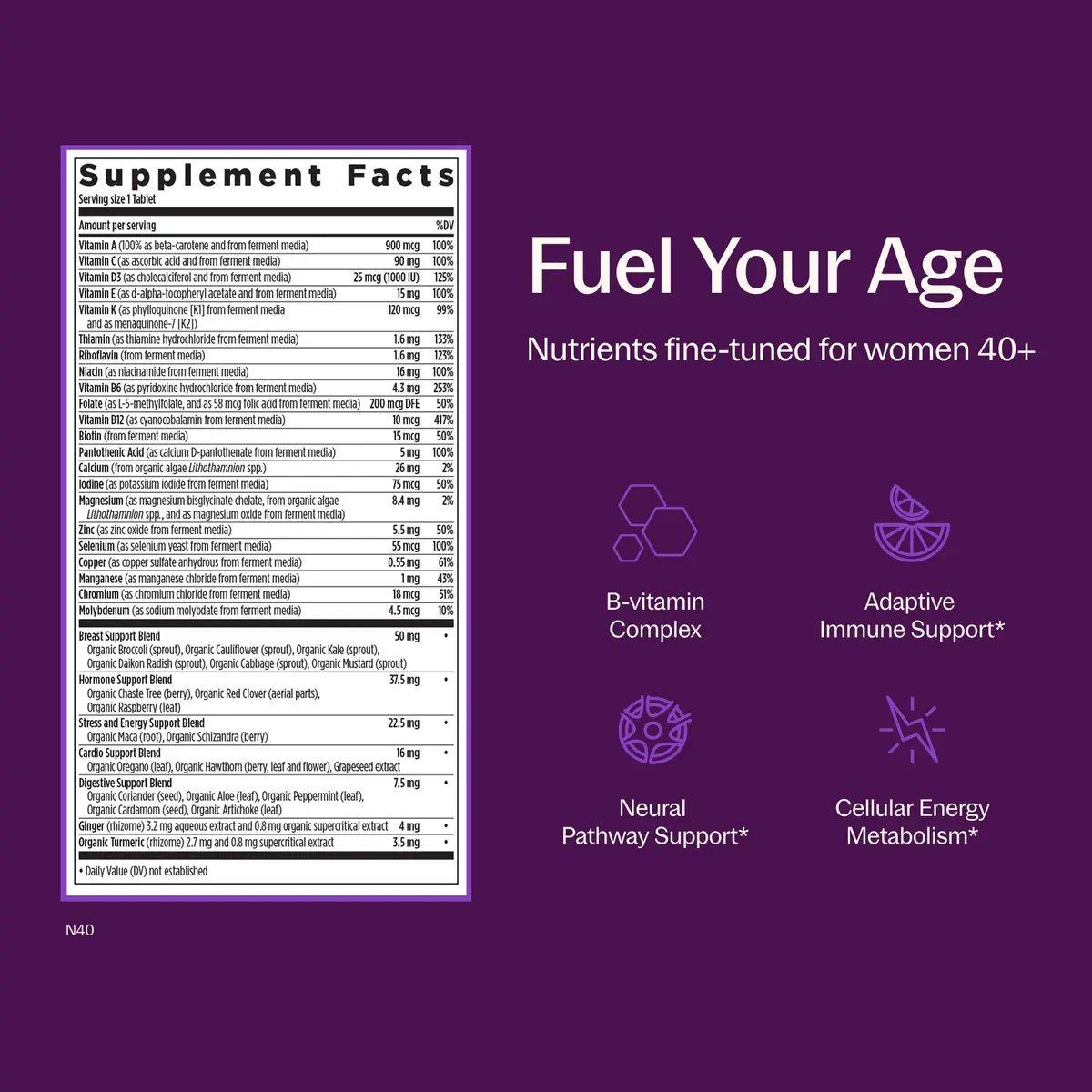 New Chapter Every Woman's One Daily 40+ Multivitamin 96 Tablets | Supports Immune & Bone Health - view 3