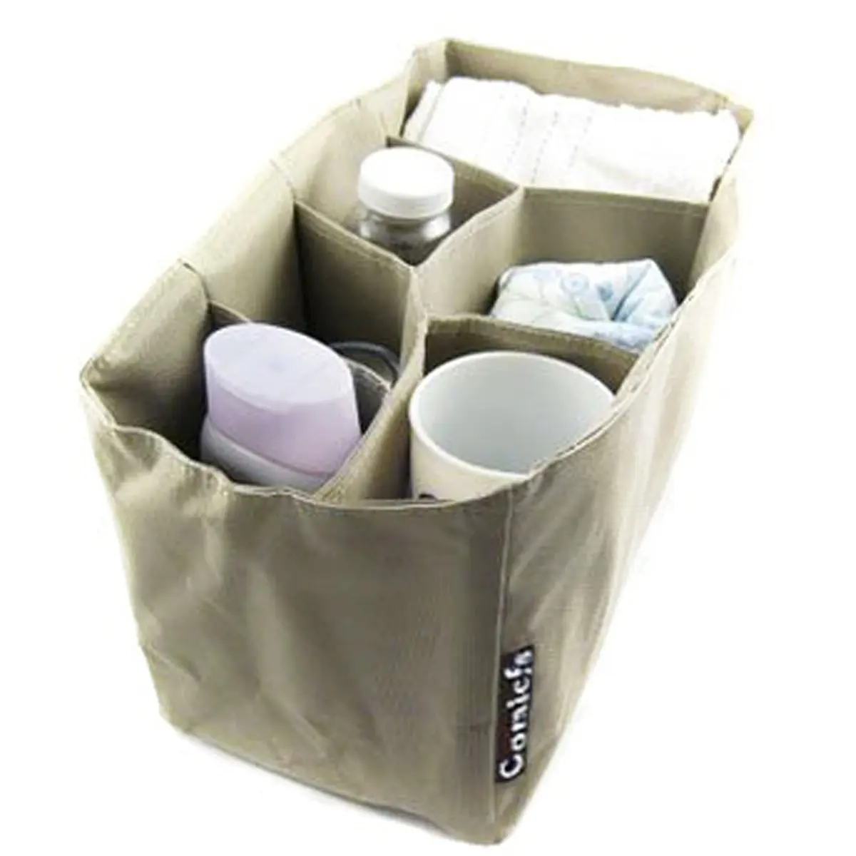 Comicfs Baby Diaper Bag Insert Organizer 12 x 6.4 x 8 Inch Khaki | Water-Resistant, Durable - view 3