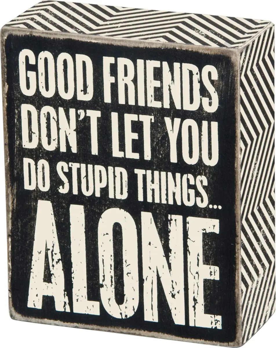 Primitives by Kathy "Good Friends" Box Sign | 10 cm x 8 cm (4" x 3") - main product image