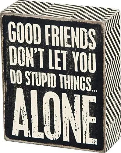 Primitives by Kathy "Good Friends" Box Sign | 10 cm x 8 cm (4" x 3") - main product image