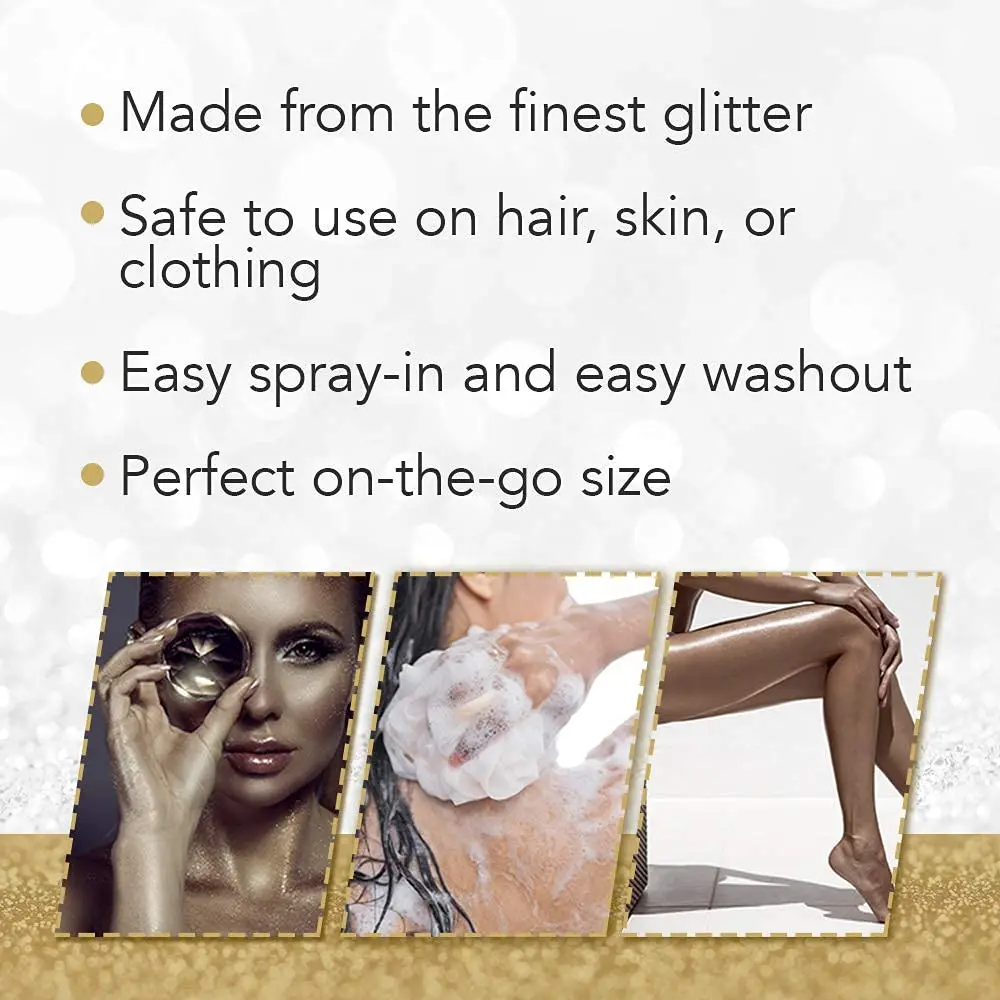 Jerome Russell Punky Gold 3.5 oz Glitter Spray | Adds Shimmery Glow, Hair & Body, Kids & Adults - view 5