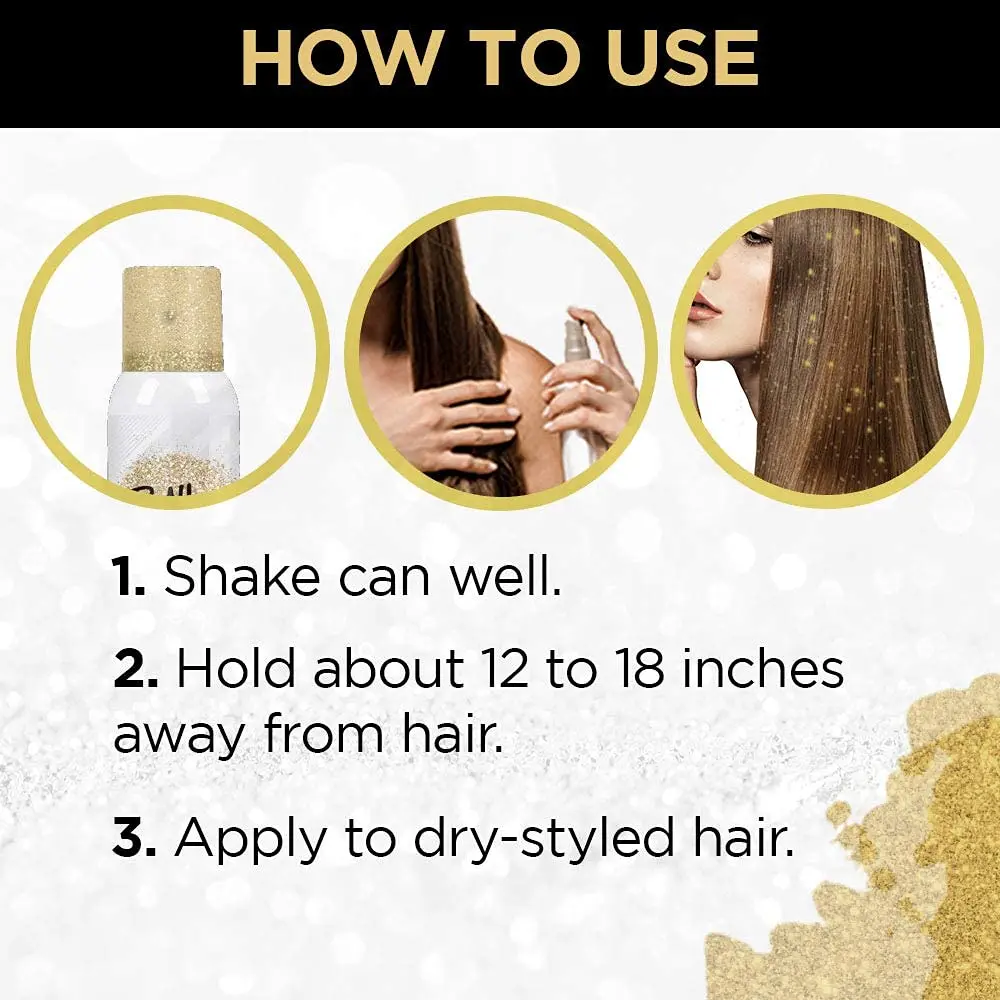 Jerome Russell Punky Gold 3.5 oz Glitter Spray | Adds Shimmery Glow, Hair & Body, Kids & Adults - view 6